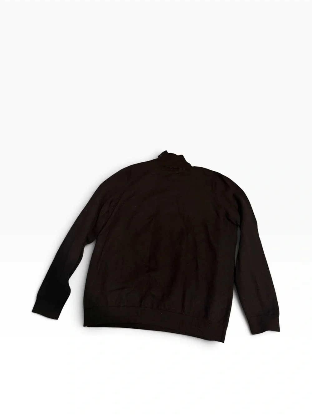 Sézane Jacob Mock Neck Button Shoulder Merino Wool Sweater Navy XL